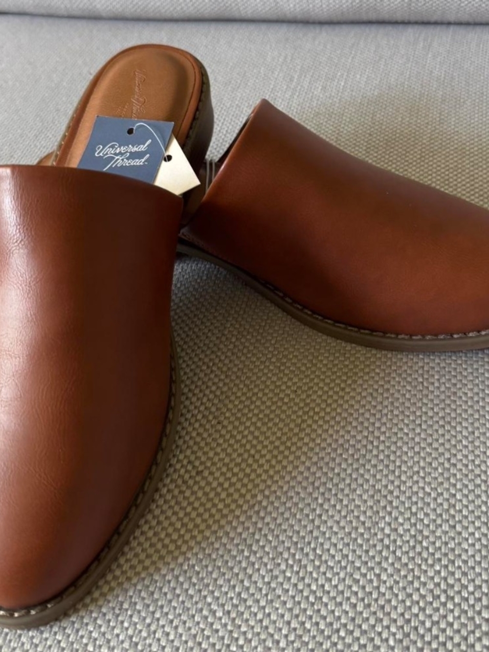 Universal Thread Tan Brown Faux Leather Slip-On Mules - Picture 2 of 3